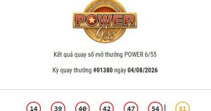 Kết quả Vietlott Power 6/55 ngày 04/08/2026 Jackpot 2 hơn 4,6 tỷ đồng đã có chủ