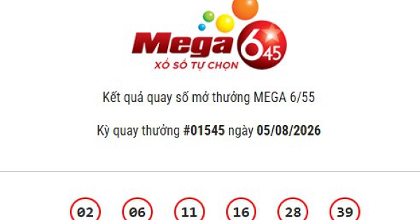 Kết quả Vietlott Mega 6/45 ngày 05/08/2026 Jackpot hơn 13,2 tỷ đồng vô chủ