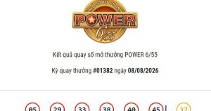 Kết quả Vietlott Power 6/55 ngày 08/08/2026 Jackpot 2 hơn 3,3 tỷ đồng đã có chủ