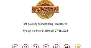 Kết quả Vietlott Power 6/55 ngày 27/08/2026 Jackpot 2 hơn 2,2 tỷ đồng đã có chủ