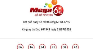 Kết quả Vietlott Mega 6/45 ngày 31/07/2026 Jackpot hơn 27,5 tỷ đồng vô chủ