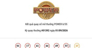 Kết quả Vietlott Power 6/55 hôm nay 01/09/2026 cả hai giải Jackpot đều không có chủ nhân trúng thưởng