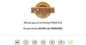 Kết quả Vietlott Power 6/55 hôm nay 05/09/2026 cả hai giải Jackpot đều vắng chủ
