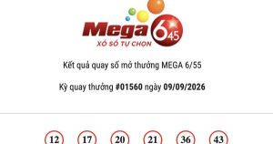 Kết quả Vietlott Mega 6/45 ngày 09/09/2026 Jackpot hơn 54,8 tỷ đồng vô chủ